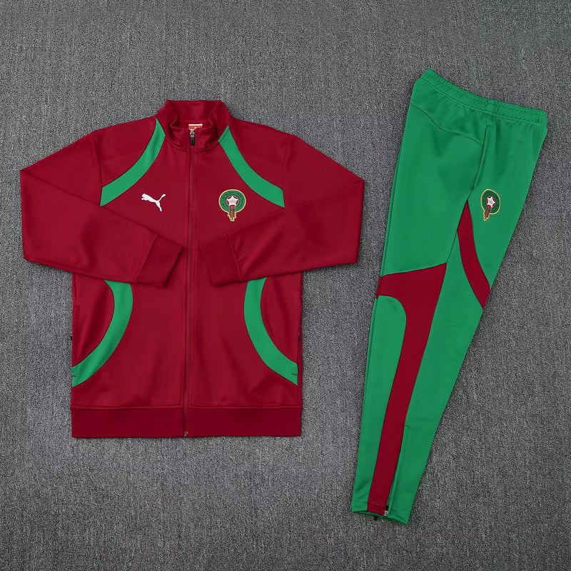 2025-2026 Morocco Red and Green Tracksuit