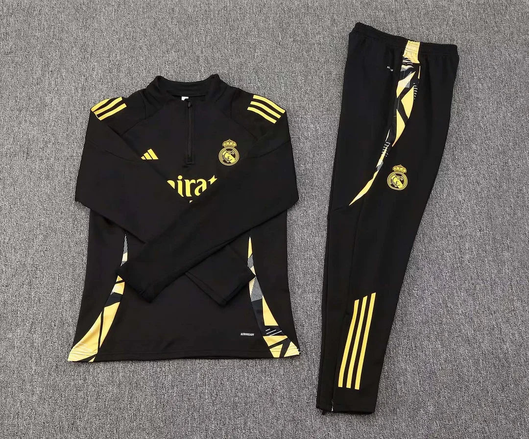Real Madrid Black and Gold Design 2 Tracksuit