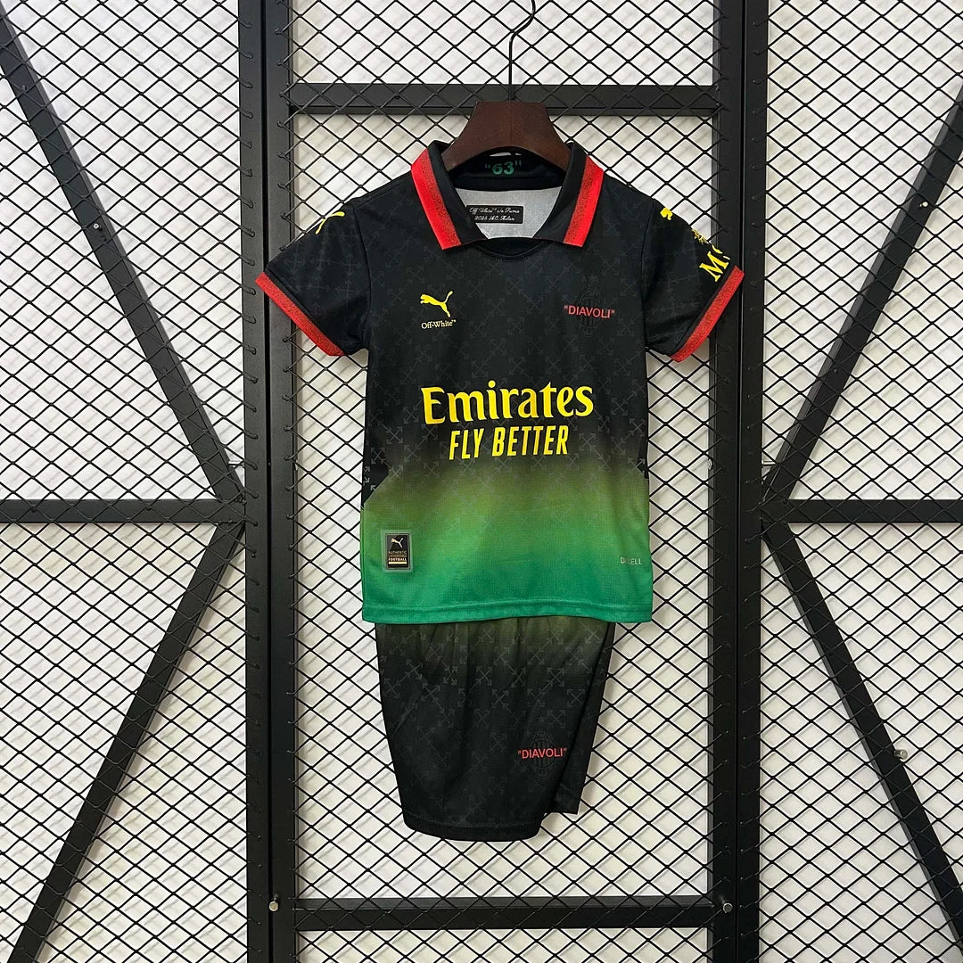 AC Milan 2024/2025 x Off White Limited Edition Design 1 Kids Jersey