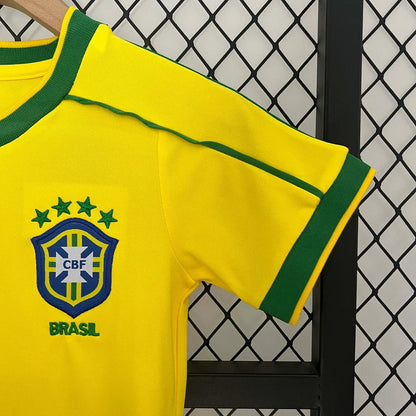 Retro Brazil 1998 Home Kids Jersey