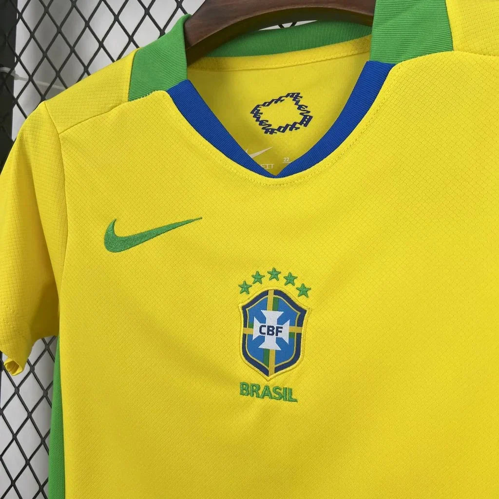 Brazil 2025 Home Kids Jersey