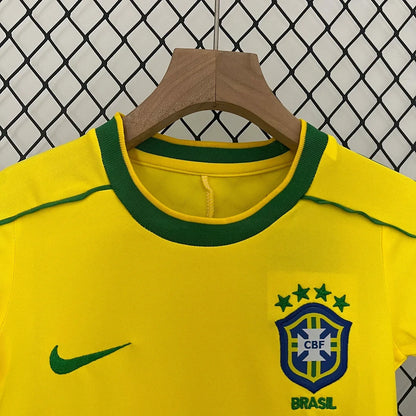 Retro Brazil 1998 Home Kids Jersey