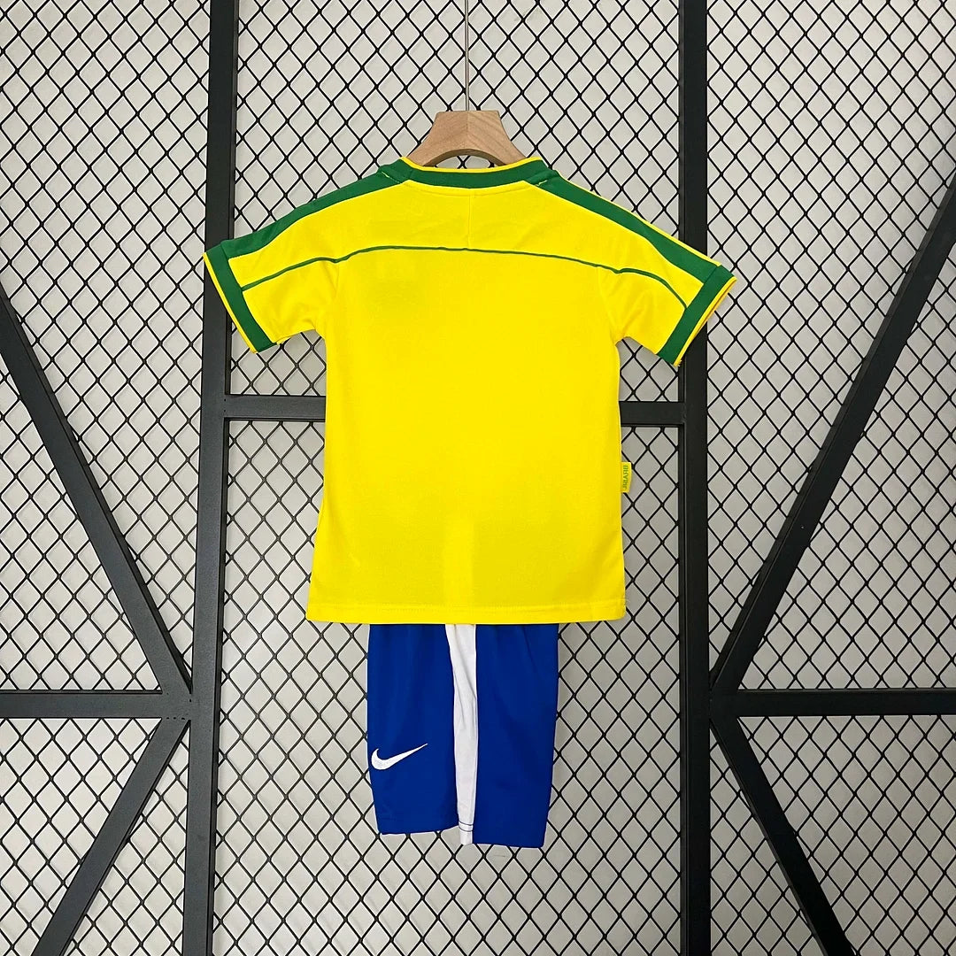 Retro Brazil 1998 Home Kids Jersey