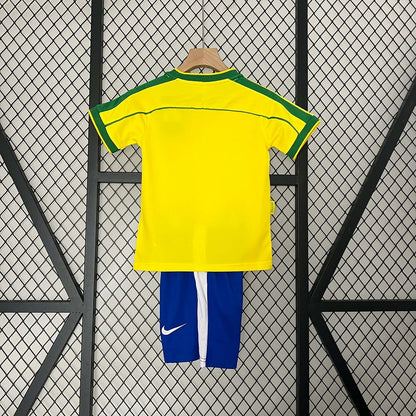 Retro Brazil 1998 Home Kids Jersey