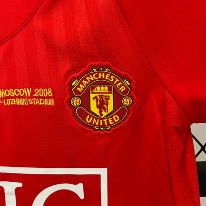 Retro Manchester United 2007/2008 Home Kids Jersey