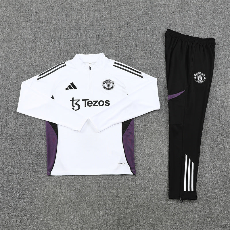 Manchester United White and Black Design 1 Tracksuit