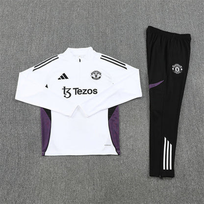 Manchester United White and Black Design 1 Tracksuit