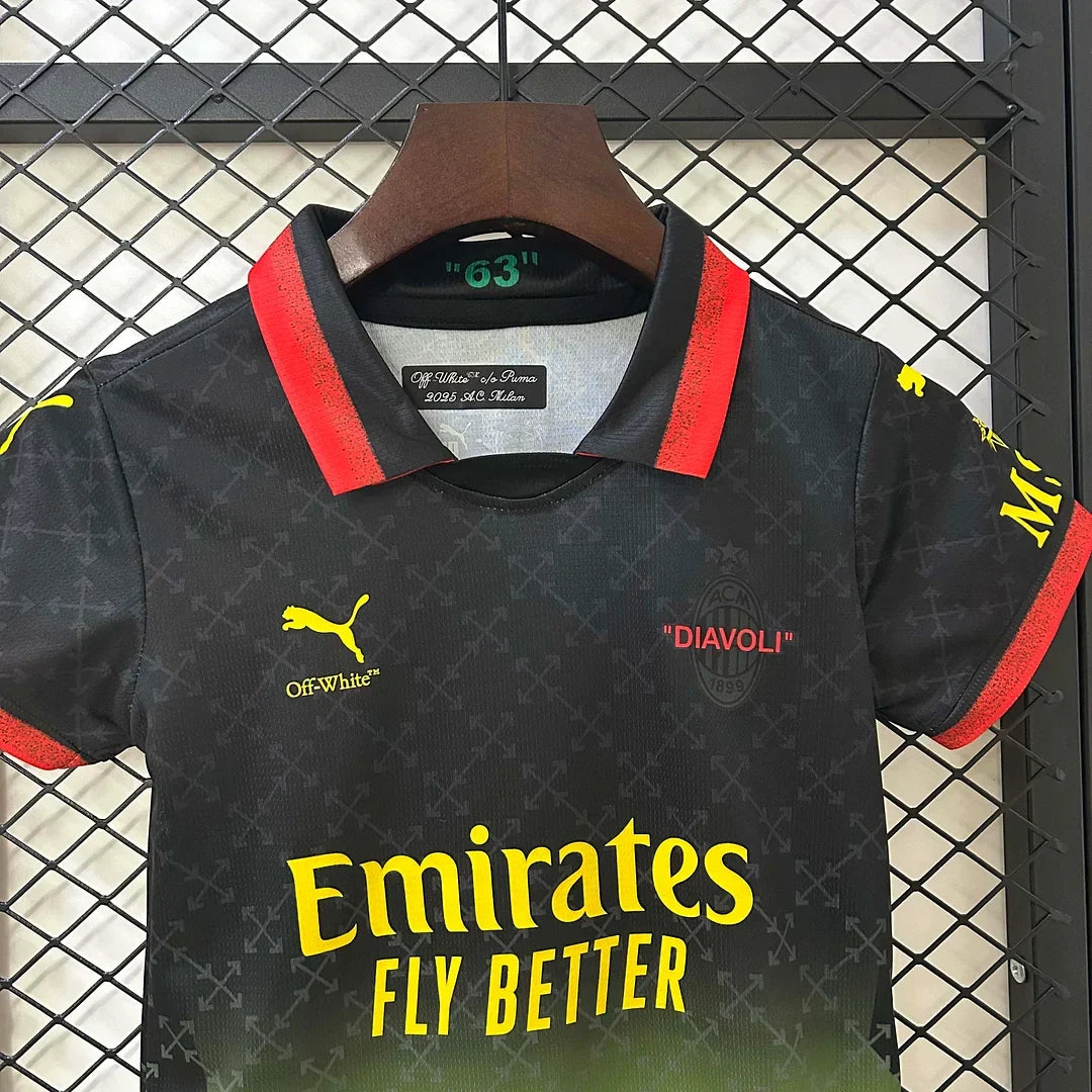 AC Milan 2024/2025 x Off White Limited Edition Design 1 Kids Jersey