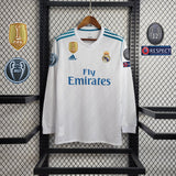 Retro Real Madrid 2017 Long Sleeve Home Jersey
