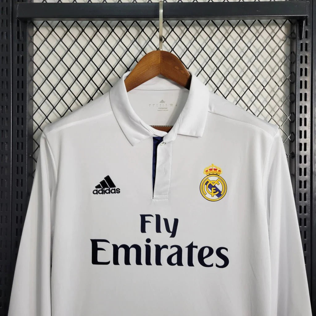 Retro Real Madrid 2016 Long Sleeve Home Jersey