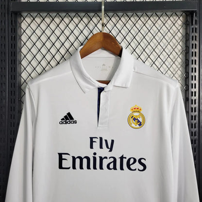 Retro Real Madrid 2016 Long Sleeve Home Jersey