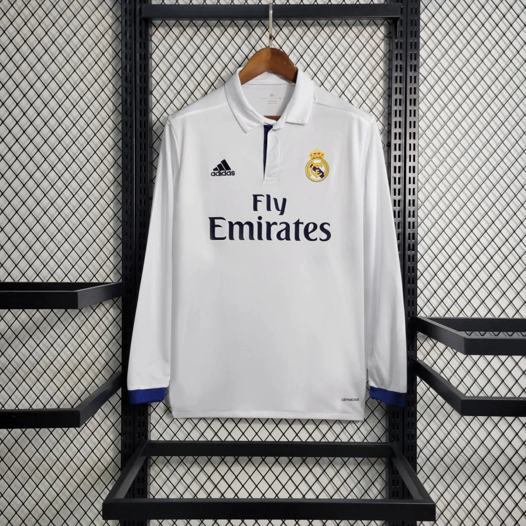 Retro Real Madrid 2016 Long Sleeve Home Jersey
