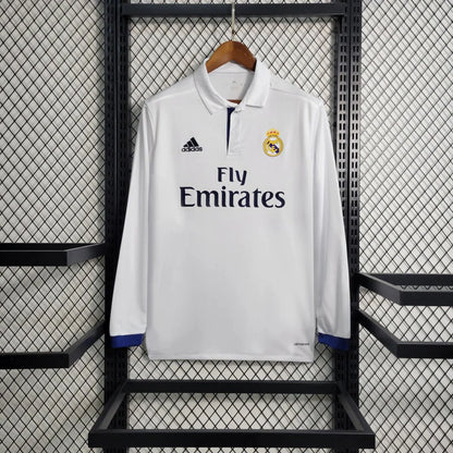 Retro Real Madrid 2016 Long Sleeve Home Jersey