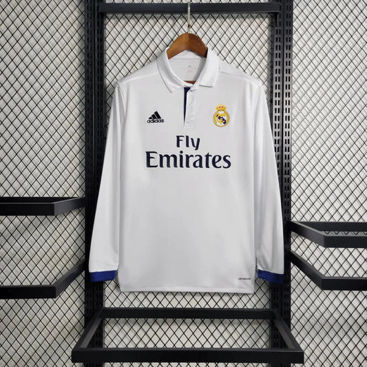 Retro Real Madrid 2016 Long Sleeve Home Jersey