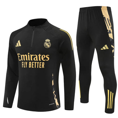 Real Madrid Black and Gold Design 1 Tracksuit