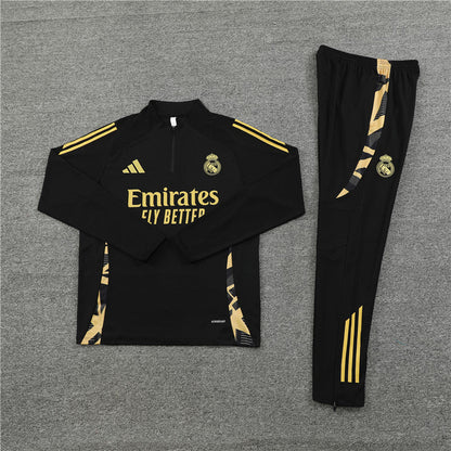 Real Madrid Black and Gold Design 1 Tracksuit